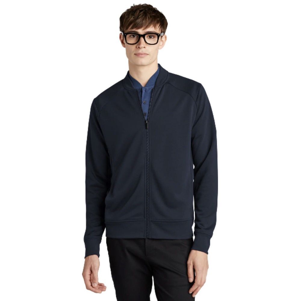 Mercer+Mettle Mens Full Zip Bomber Jacket Deep Navy MM7211 Raglan Sleeve XL